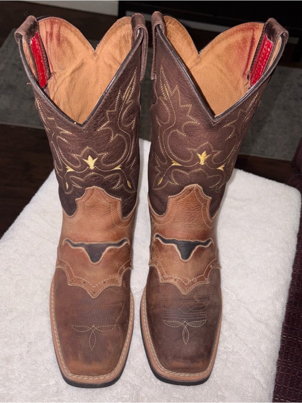 PREOWNED CD TWO TONED MENS WESTERN BOOTS SZ 9.5